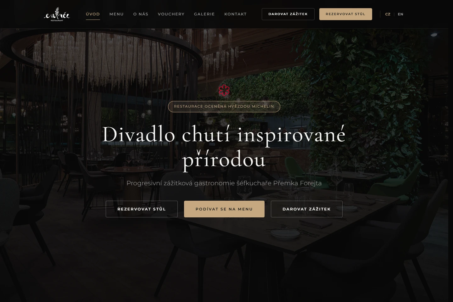 Entrée Restaurant – desktopová realizácia