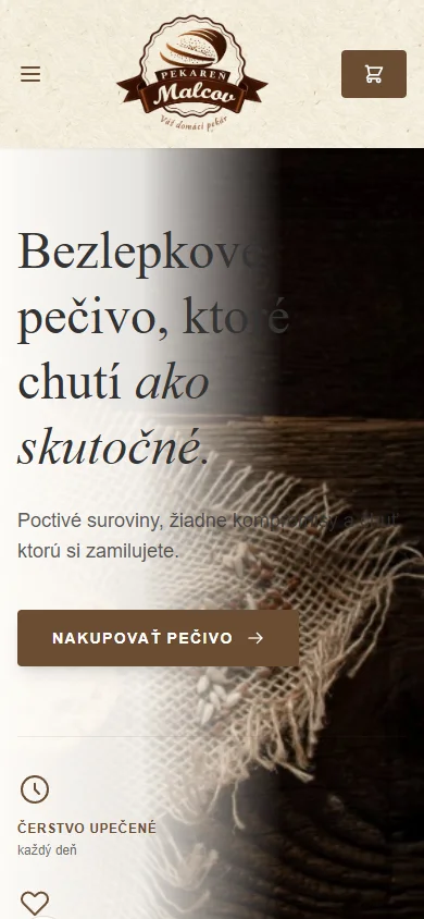 Pekáreň Malcov zobrazenie na telefóne